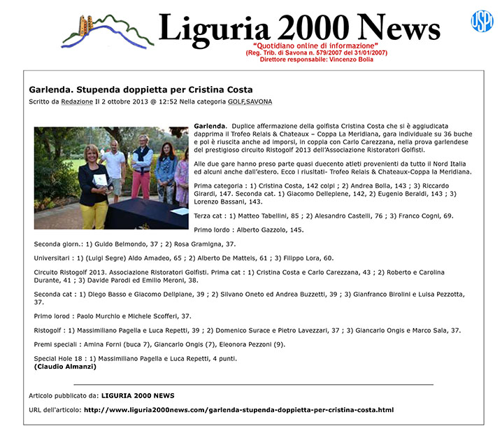Liguria2000News.com » Garlenda. Stupenda doppietta per Cristina
