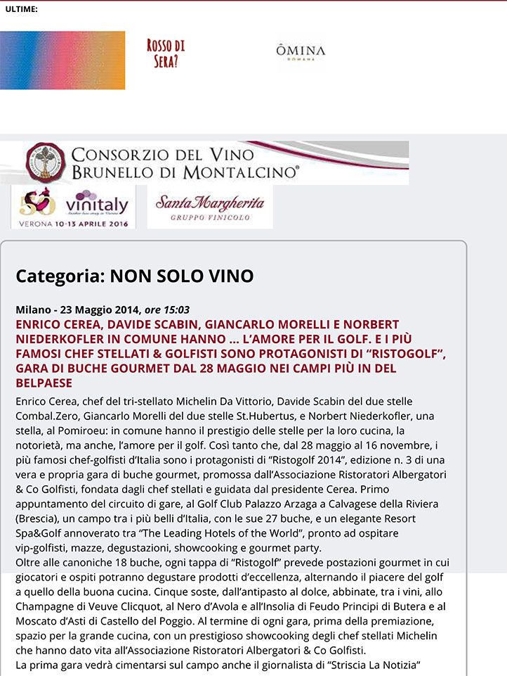 WineNews - Enrico Cerea, Davide Scabin, Giancarlo Morelli e Norb