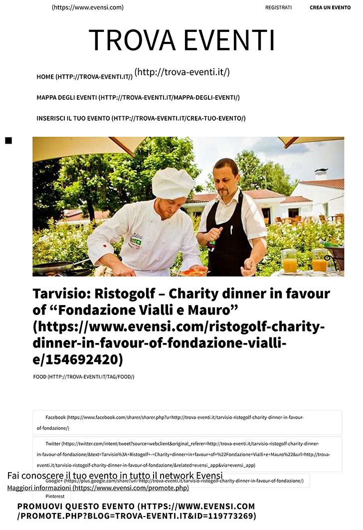 Tarvisio: Ristogolf - Charity dinner in favour of "Fondazione Vi