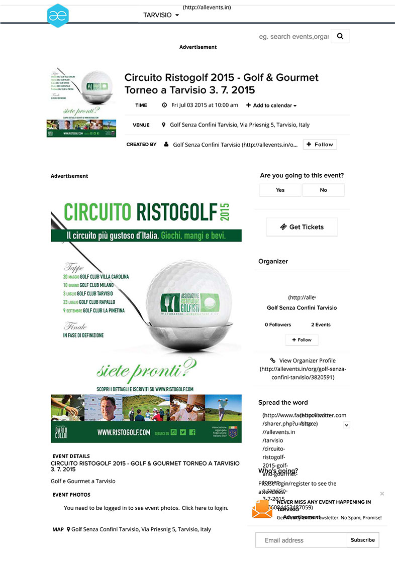 Circuito Ristogolf 2015 - Golf & Gourmet Torneo a Tarvisio 3. 7.