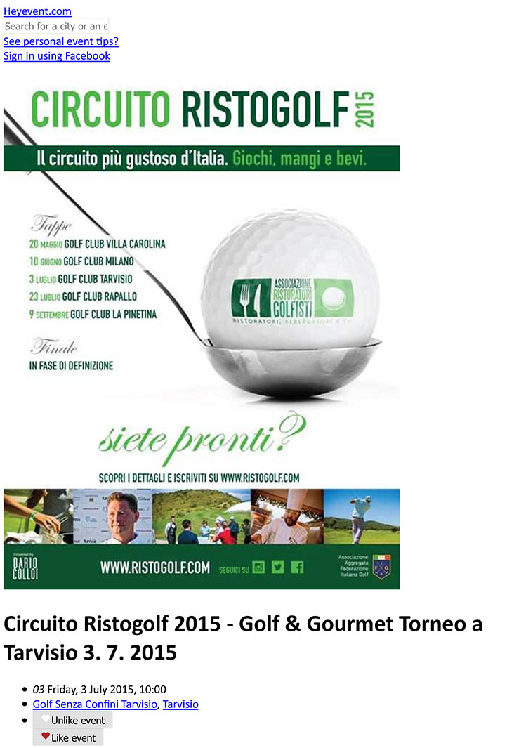 Circuito Ristogolf 2015 - Golf & Gourmet Torneo a Tarvisio 3. 7.