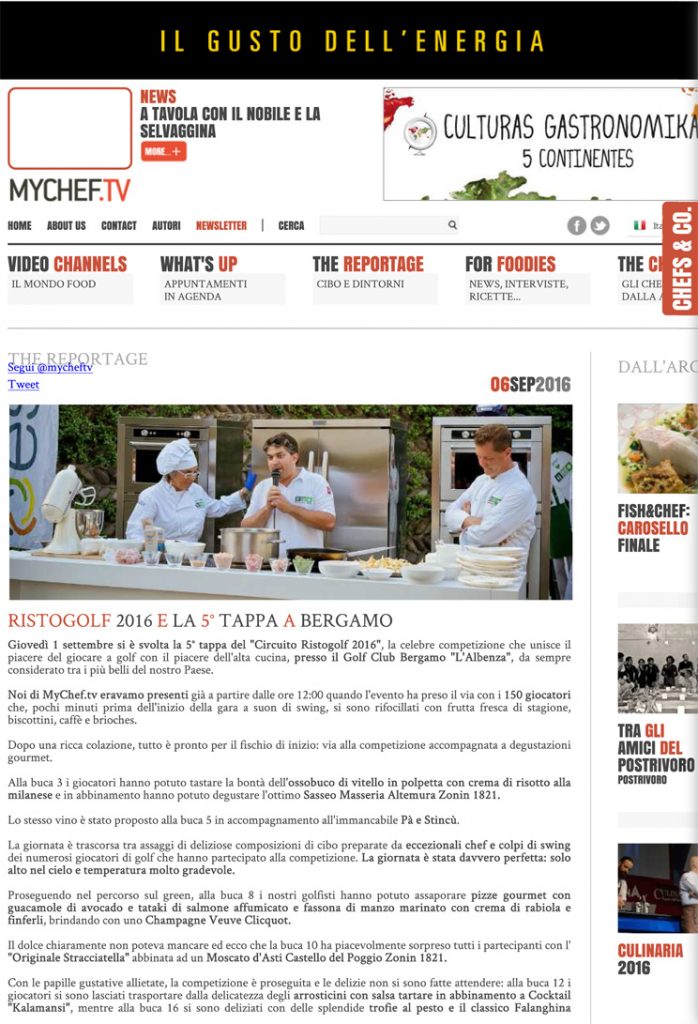 Ristogolf e la 5° tappa a Bergamo - Mychef.tv