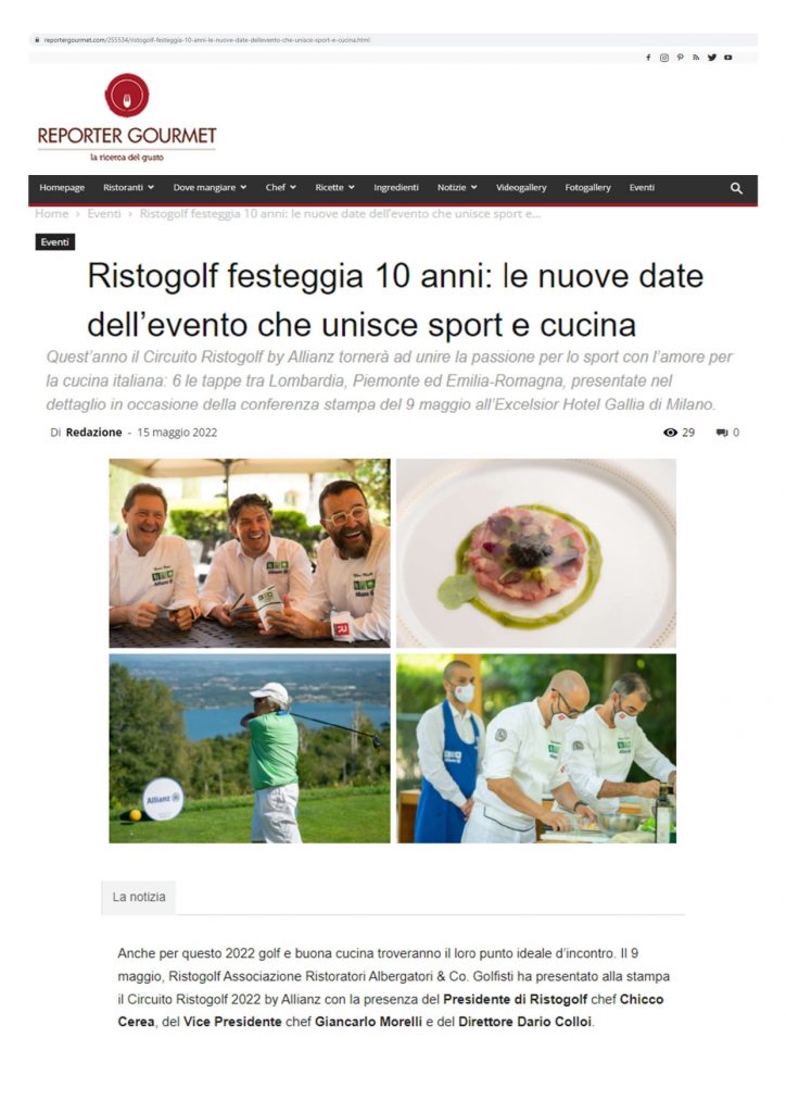 Reporter Gourmet16 Maggio 2022
