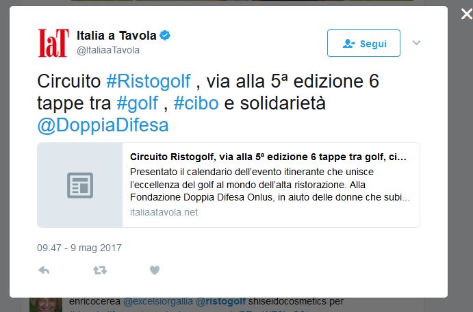 Italia a Tavola - Twitter09 Maggio 2017