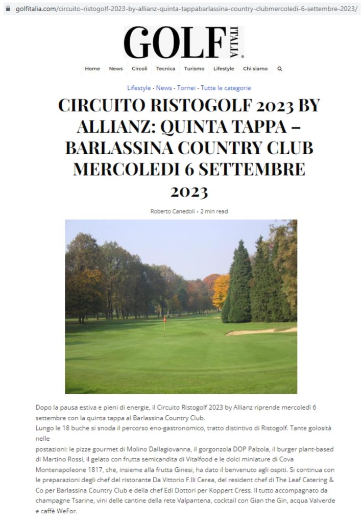 Golf Italia  28 Agosto 2023