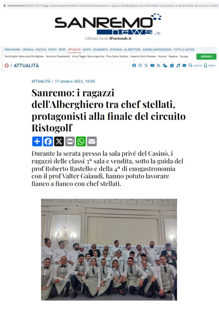 Sanremo News  17 Ottobre 2023