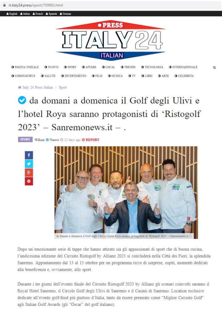 Press Italy 24 Italian  12 Ottobre 2023