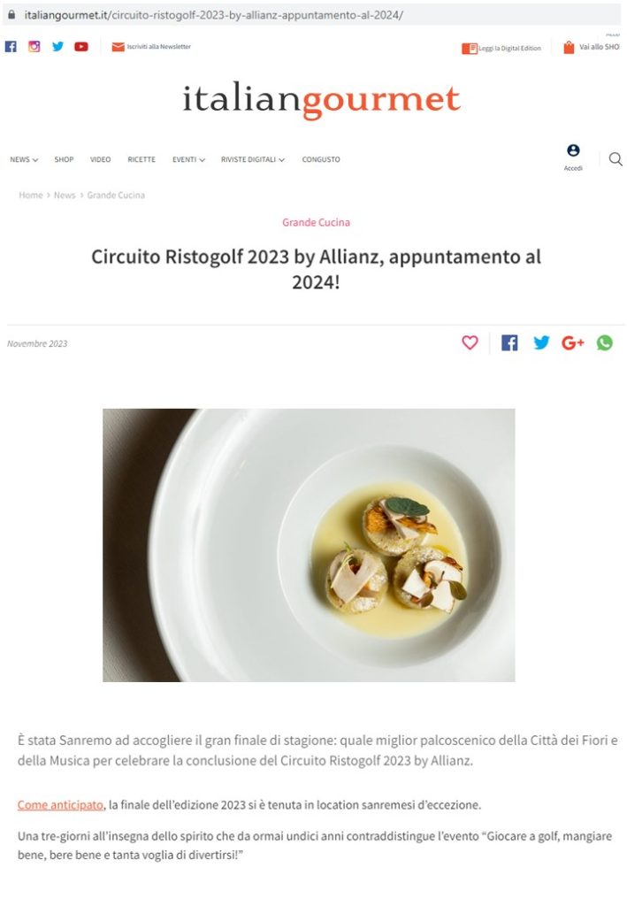 Italian Gourmet  02 Novembre 2023